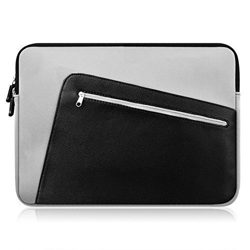 iPad Pro Case Sleeve, OMOTON Waterproof Neoprene Cushion Protective Sleeve for Apple iPad Pro (12.9 inch, 2015 Released), Fashion Mix & Match Style with built-in Pocket and Double Zippers, Gray/Black