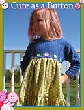 Girls Boutique Clothing Dresses - CUTE AS A BUTTON - 100% Cotton Cozy Fun Dress