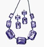 Avon Emerald Cut Violet Necklace Gift Set