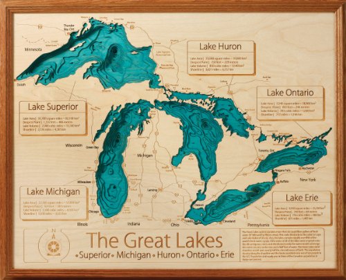 Lake Murvaul 3D Laser Carved Depth Map - Panola - TX 24 inch x 30 inch