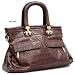 Brown Emily Faux Croc Leather Satchel Bag Purse Handbag Image