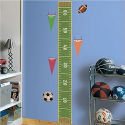 Play Ball Growth Chart Sport Nursery Wall Decor Sticker