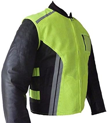 Reflective High Visibility Hi Vis Viz Mesh Motorcycle Motorbike Cycling Vest Jacket Waistcoat - Medium 40 Chest by Armour Land