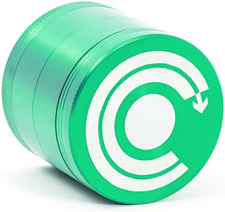 Perfect Crush - Premium Herb Grinder - 4 Piece With Pollen Catcher - Travel Bag &amp; Cleaning Brush - Tobacco Grinder - Spice Grinder (Green)