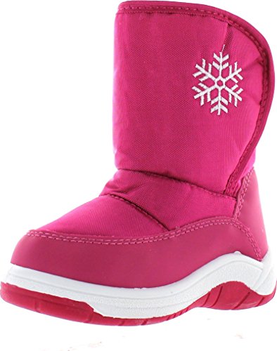 Via Pinky Scarlett-53F Children Girl Comfort Flower Warm Mid Calf Snow Boots