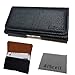 for Galaxy Prevail LTE, Galaxy Core Prime, Large Size Horizontal Black Faux Leather Pouch Case Belt Loop Belt Clip Holster with Cleaning Cloth Fits Phone with Hybrid Silicone Skin Protective Cover