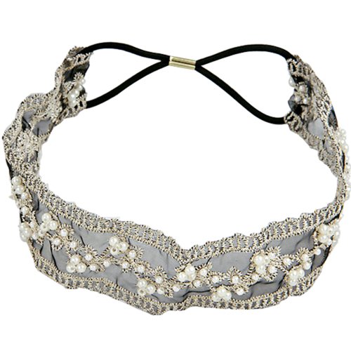 Women’s Fashion Lace Pearl Beads Headhand Hairband Hair Band image