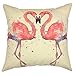 YOUR SMILE-Flamingo Cotton Linen Throw Pillow Covers Decorative 18 x 18