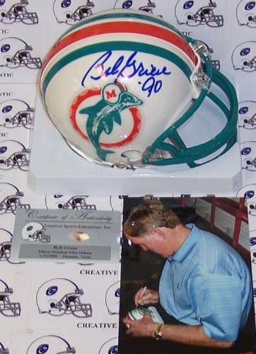 Bob Griese Autographed/Hand Signed Miami Dolphins 80-96 Mini Helmet with ''90'' Inscription
