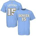 adidas Denver Nuggets #15 Carmelo Anthony Light Blue Player T-shirt