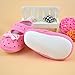 DZT1968® Baby Girl Cloth Soft Sole Round Dot Prewalker Mary Jane Shoes with Bowknot (12~18 Months, Pink)
