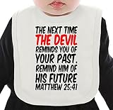 The Next Time Devil Reminds Your Past Slogan ネクタイを有する有機ビブ Medium