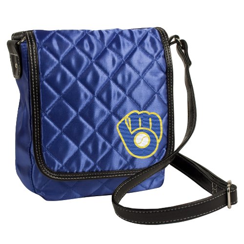 Littlearth Productions MLB Milwaukee Brewers Retro Design Quilted Purse (Navy)