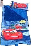 Disney Pixar Cars Sleeping Bag with Pillow - High Quality (30 X 54) & Stickers Set (4 X 6- 2 Shts $4 Value) - Lightning Mcqueen Sleeping Bag for Boys, Camping Supplies for Kids, Sleeping Bags for Kids May Be Used As Toddler Nap Mat for Preschool or Daycare or Kindergarten Slumber Bed
