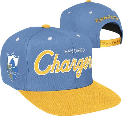 Mitchell & Ness San Diego Chargers 2 Tone Script Snapback Hat Adjustable