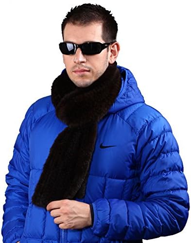 MINGXINTECH mens long length genuine marten fur hand-made scarf winter warm stole