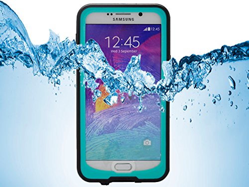 Samsung Galaxy Note 5 Waterproof Case,XIKEZAN Underwater Waterproof Shockproof Dirtproof Heavy Duty Armor Defender Hard Cover W/ Built-in Screen Protector&Kickstand Mother's Day Gifts Aqua Blue