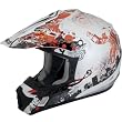 AFX Stunt Adult FX-17 MX Motorcycle Helmet w/ Free B&F Heart Sticker Bundle - Orange/White