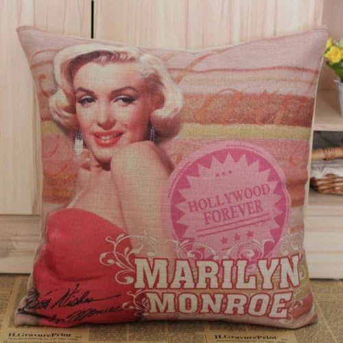 45cmx45cm Vintage Retro Photograph Sexy Marilyn Monroe Red Dress Cushion Cover