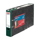 Produkt-Bild: Herlitz 11012838 Ordner maX.file nature A4 8cm gr&uuml;n 5er, Wolkenmarmorbezug/Papier grau 5er Packung