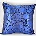 Circular Harmony 18"x18" Decorative Silk Throw Pillow Cover, Blue