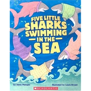 Five Little Sharks Swimming In The Sea