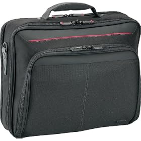 Targus Deluxe Clamshell Case for 15.6 Inch Widescreen Laptops CN32US (Black with Red)