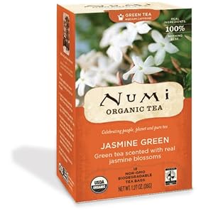Numi Organic Tea Jasmine Green Full Leaf Green Tea 18-count Tea Bags Pack Of 3 by Numi