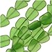 Cultured Sea Glass, Small Flat Freeform Beads 13-16mm, 6 Pieces, Light Bottle Green