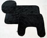 Review Mohawk  / Sundance 3 Piece Black Plush Bathroom Rug Set By Mohawk