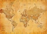 Vintage World Map Maps Giant Poster Print, 55x39 College Giant Poster Print, 55x39