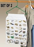 DOUBLE SIDED HANGING JEWELRY ORGANIZER - 66 Pockets (Set of 2)