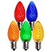 Holiday Lighting Outlet Faceted C7 Christmas Lights | Multi-Colored LED Light Bulbs Holiday Decoration Warm Christmas Decor for Indoor & Outdoor Use | 2 SMD LEDs in Each Light Bulb | Set of 25