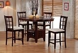 Cherry Brown Sunburst Oak Veneer Top Storage Pedestal Base Bar Pub Table