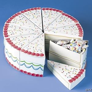 Birthday Cake Slice Treat Boxes (10PC)