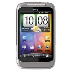 HTC Wildfire S Smartphone (8.1 cm (3.2 Zoll) Touchscreen, WiFi (b/g/n), Android OS 2.3.3) wei�/silber