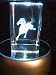 Laser Etched Crystal Cube Horse Running
