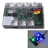 HDE High Speed 7 Port USB 2.0 Hub + Power AC Adapter for PC