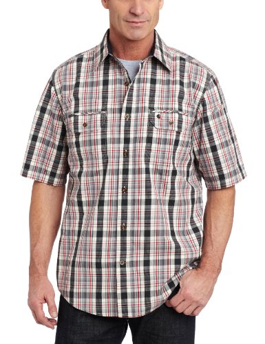 On Sale ! for Carhartt Men's Standish Plaid Short Sleeve Shirt, Asphalt, Small