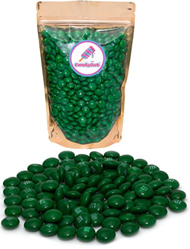 Dark Green m&m 1lb (1 pound - 16oz) Milk Chocolate in sealed stand-up pouch bag