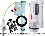 ONE2FLUSH DUAL FLUSH TOILET CONVERSION KIT BONUS PACK Includes Water Saving Fill Valve with BOWL FILL CONTROL, 3 St. Steel Bolts,Tank Bowl Gasket. Convert Existing 3.5/1.6 Gal. Toilets To Efficient Dual Flush Toilets That Exceed Green Plumbing Codes.