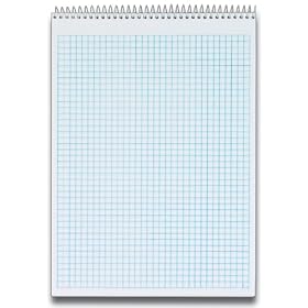 TOPS Docket Quadrille Pad, 8.5 x 11.75 Inches, Wirebound at Top, 70 Sheets, White (63801)
