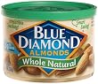 Blue Diamond Almonds Whole Natural, 6-Ounce Tins (Pack of 12)