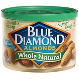 Blue Diamond Almonds Whole Natural, 6-Ounce Tins (Pack of 12)