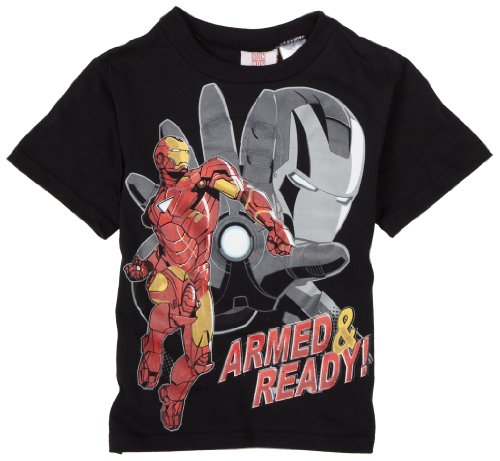 Kids Headquarters Boys 2-7 Iron Man T-Shirt,Black,4