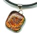 Baerreis Copper Heart Dichroic Fused Glass Pendant - 17 1/2 Inch Cord