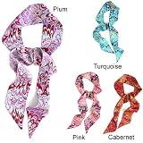 L. Erickson USA Elastic Loop Headband - Peacock 100% Silk Print