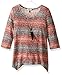 Speechless Girls' Printed Slub Knit Shark Hem Top