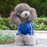 Cute Dog Raincoat Two-Piece Split table Navy Blue Color Pet Clothing