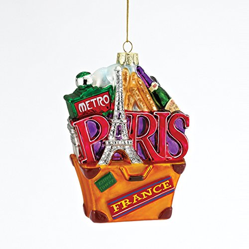 Kurt Adler Glass Paris Ornament, 4.875-Inch Kurt Adler Glass Paris Ornament, 4.875-Inch